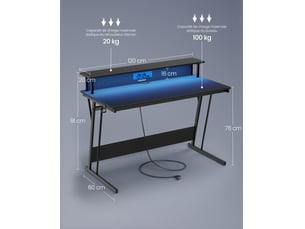 Bureau enfant HELLOSHOP 26 60 cm coloris noir