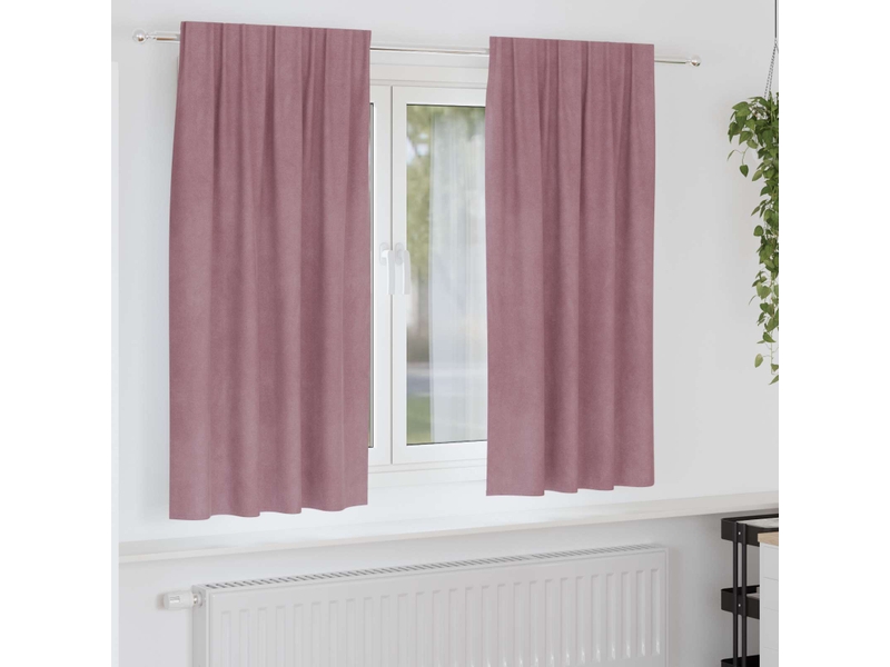 Lot de 2 rideaux, rideaux de fenêtre rose foncé 140 x 175 cm velours cf44109 - Conforama B