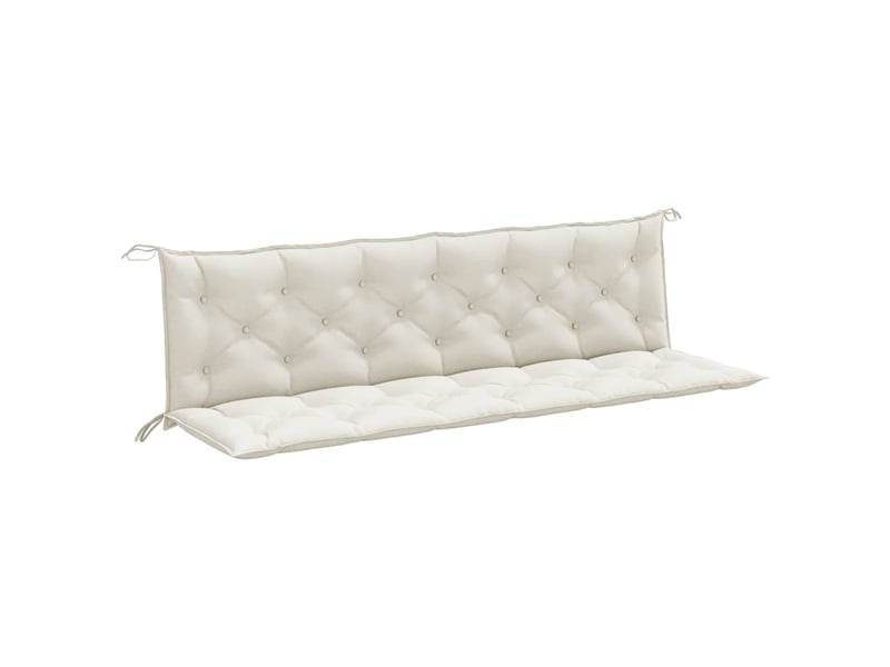  Lot de 2 coussins de banc de jardin, coussins d'assise crème mélangé tissu cf58652  - Conforama A