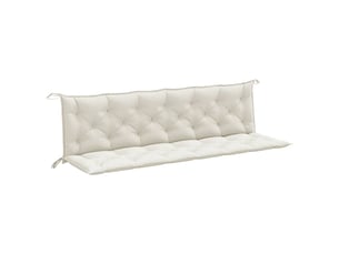 Lot de 2 coussins de banc de jardin, coussins d'assise crème mélangé tissu cf58652