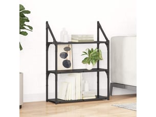 Étagère flottante, étagère suspendue montage mural chêne noir 60 x 21 x 78,5 cm cf42508