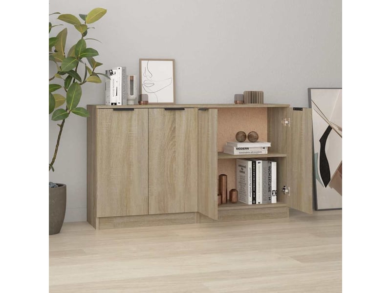  Buffets 2 pcs - bahut - meuble de rangement chêne sonoma 60x30x70 cm bois d'ingénierie  - Conforama B