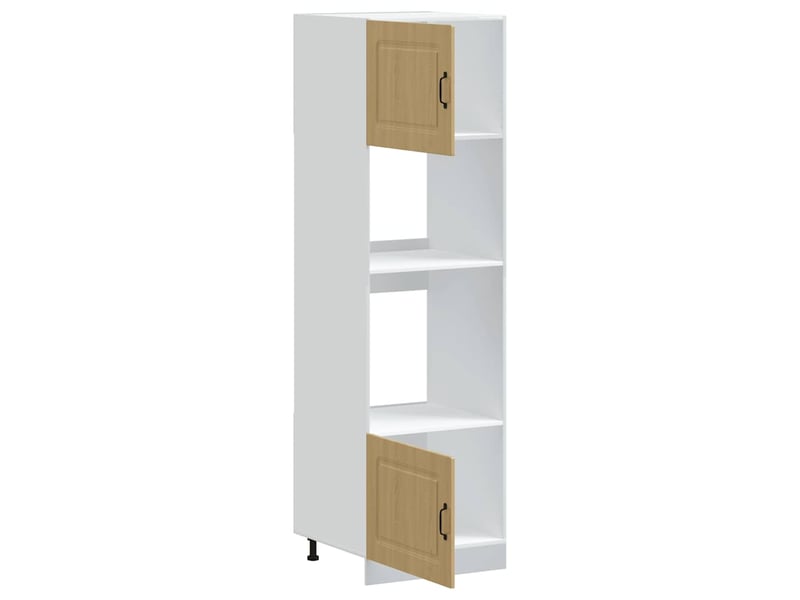  Lot de 2 armoires de four classiques avec pieds réglables 60 x 57 x 207 cm en bois d'ingénierie chêne sonoma 02_0055699  - Conforama C
