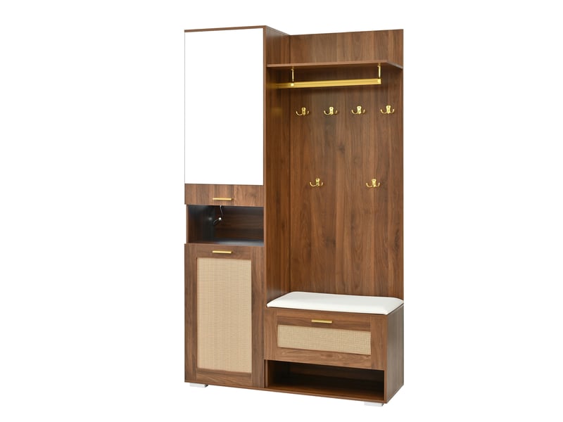  Portemanteau avec banc et rangement 110 x 190 cm en mdf  - Conforama D