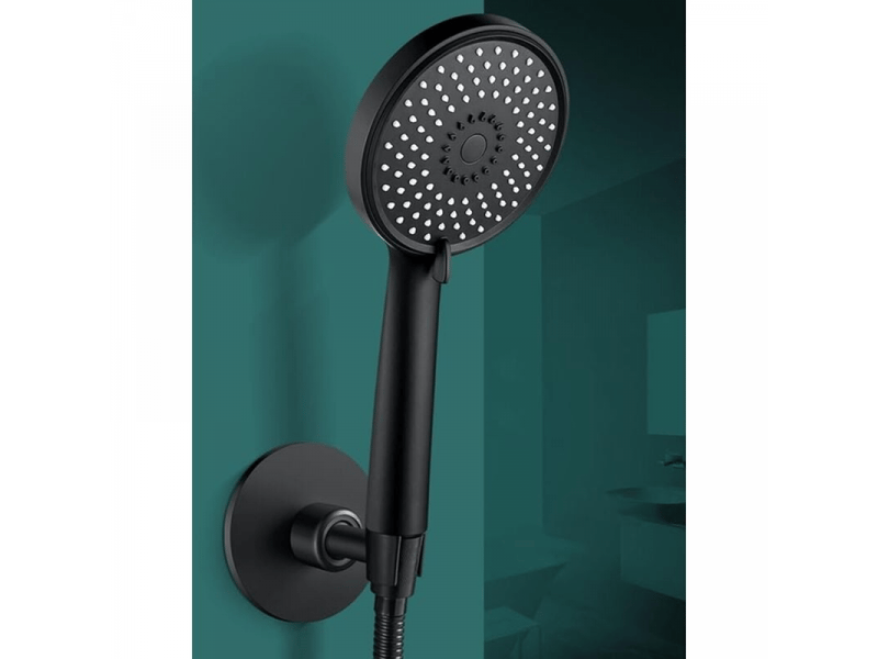 Support pommeau de douche sans percage, universel support de douche en acier inoxydable 304 support douchette mural avec 3m fixation - Conforama E