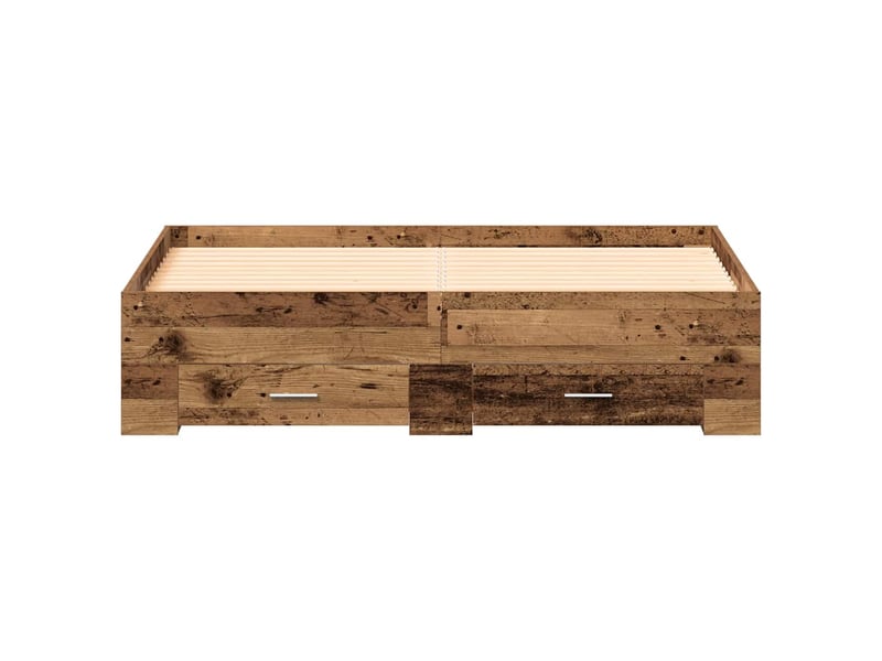  Lit double- lit adulte -  cadre de lit bois ancien 135 x 190 cm bois d'ingénierie  - Conforama D