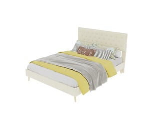 Lit 2 places 140x200 cm coloris beige