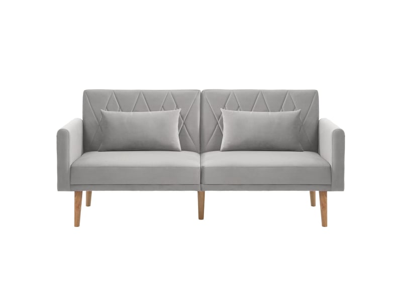  Canapé convertible 180x75x82 cm en velours gris avec dossier réglable  - Conforama A