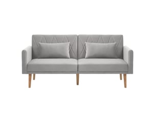Canapé droit convertible MODENUIT   2 places Velours gris