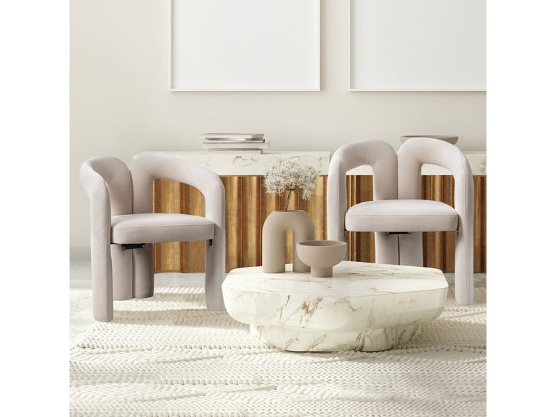  Lot de 2 chaises de salle à manger design coque rembourrée bucket - cuisine et salon  - Conforama B