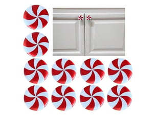 Lot de 10 caches de poignées en forme de bonbon rouge et blanc, décoration de noël pour les portes