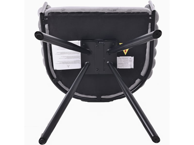  Lot de 6 chaises de salle à manger pivotantes 360°,velours et métal,gris  - Conforama E