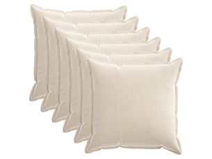 Lot de 6 housses de coussin houten crème 80 x 80 cm tissu chenille cf49819