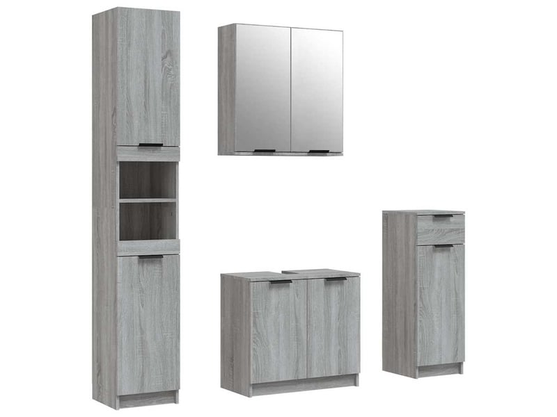  Ensemble d'armoires de salle de bain 4 pcs sonoma gris cf63026  - Conforama A
