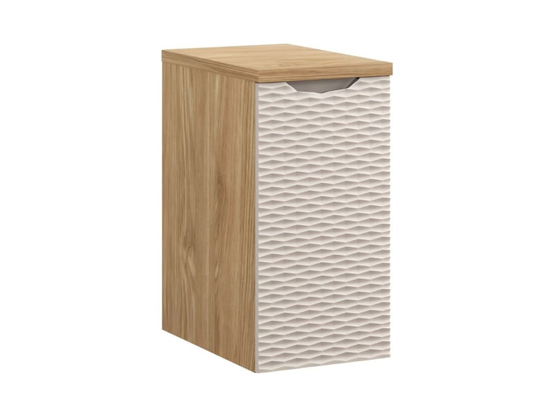  Ensemble de salle de bain yoka beige : meuble de rangement 30 cm + plan pour vasque  - Conforama A