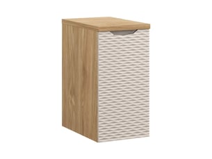 Ensemble de salle de bain yoka beige : meuble de rangement 30 cm + plan pour vasque