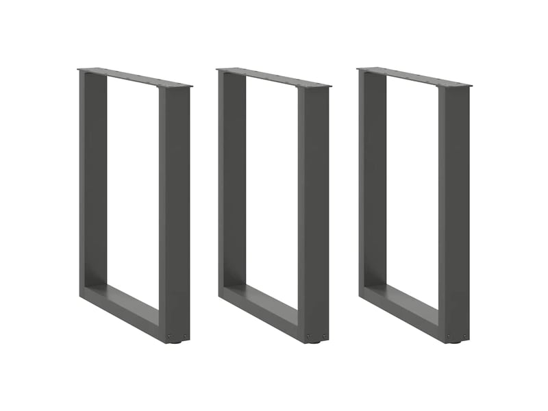 Lot de 3 pieds de table à manger en u réglables 70 x 73 cm aspect moderne salon en acier anthracite 02_0057442 - Conforama A