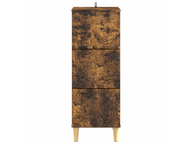  Armoire de rangement bureau, armoire à tiroirs chêne fumé 33 x 34,5 x 90 cm shl1343  - Conforama E