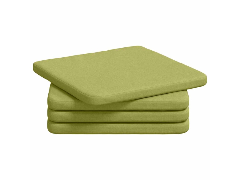 Lot de 4 coussins de siège, coussins décoratifs vert clair 40 x 40 x 3 cm tissu cf60047 - Conforama A