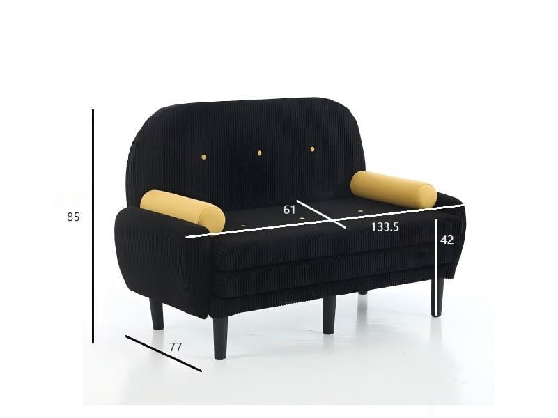  Fauteuil relax noir en velours côtelé avec coffre de rangement et dossier ajustable pour salon moderne  - Conforama C
