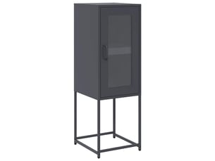 Buffet - bahut - meuble de rangement anthracite 36x39x107 cm acier laminé à froid
