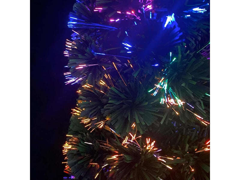  Sapin de noël - arbre de noël artificiel mince et support 120 cm fibre optique  - Conforama D