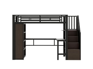 Lit mezzanine 90x200 cm <strong>ZOVIRA</strong>  <strong></strong> coloris noir