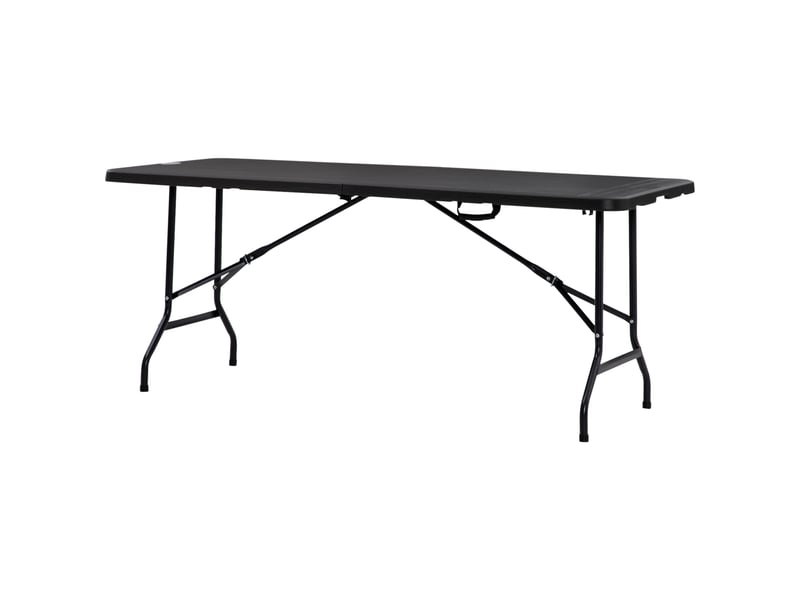  Table d'extérieur, table de jardin, pour 6 personnes, pliable, aspect bois, gris foncé, 180 x 75,5 x 73 cm  - Conforama B