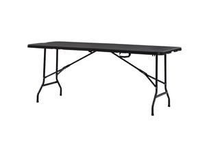 Table d'extérieur, table de jardin, pour 6 personnes, pliable, aspect bois, gris foncé, 180 x 75,5 x 73 cm