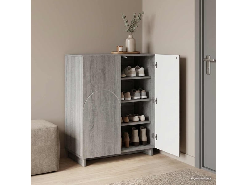  Meuble à chaussures, armoire à chaussures 73x38x87,5 cm bois d'ingénierie shl166  - Conforama B