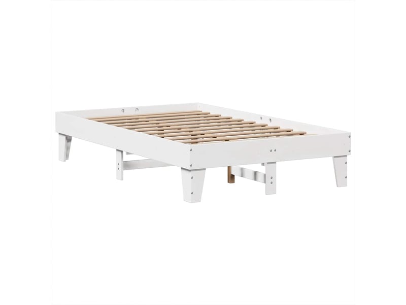  Lit double- lit adulte -  cadre de lit sans matelas blanc 135x190 cm bois de pin massif  - Conforama D