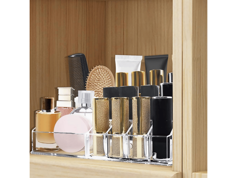 Organisateur maquillage, vitrine rangement cosmétique avec 16 cections pour rouge à lèvres, pinceau maquillage - Conforama C