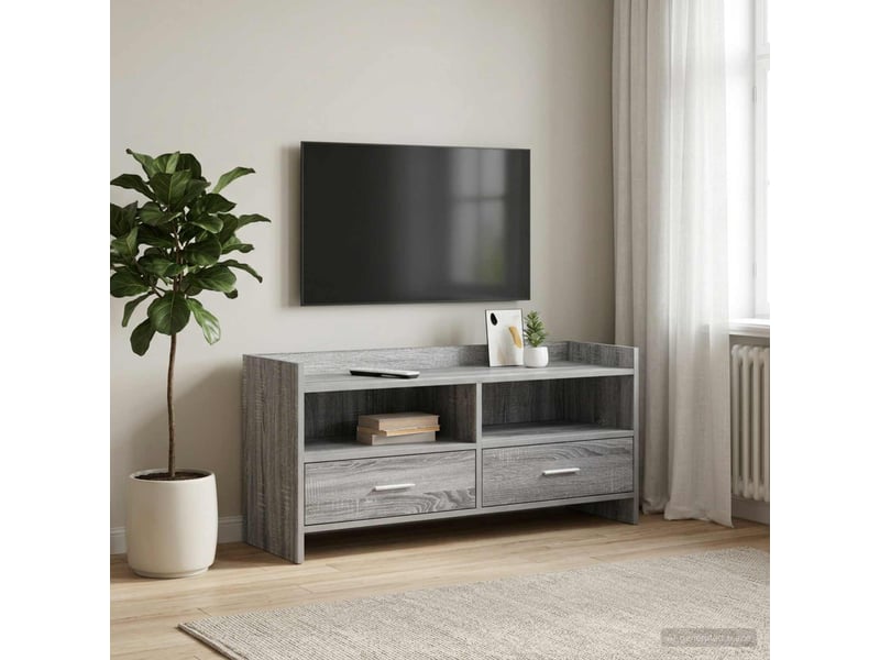  Meuble tv - banc tv - meuble de rangement 100 x 33 x 47 cm sonoma gris bois d'ingénierie  - Conforama B