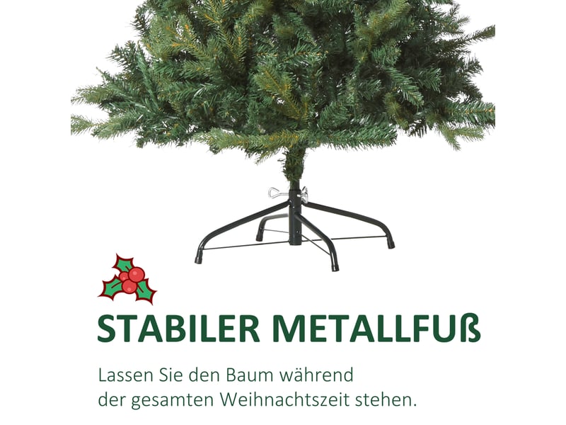  Sapin de noël artificiel de 150 cm, sapin artificiel à 946 branches, décoration de noël avec support en métal pour usage intérieur  - Conforama D