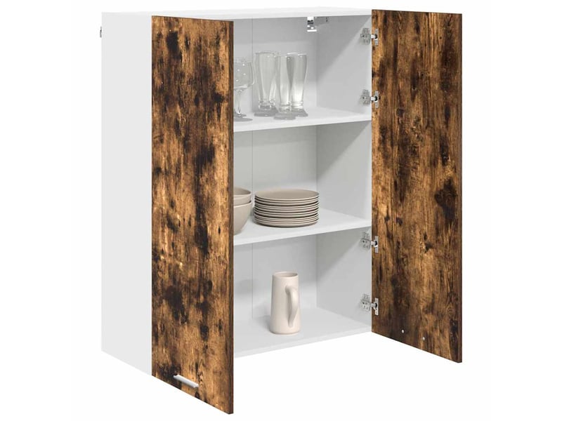  Meuble de rangement cuisine, armoire suspendue chêne fumé 80x31x100cm bois d'ingénierie  - Conforama C