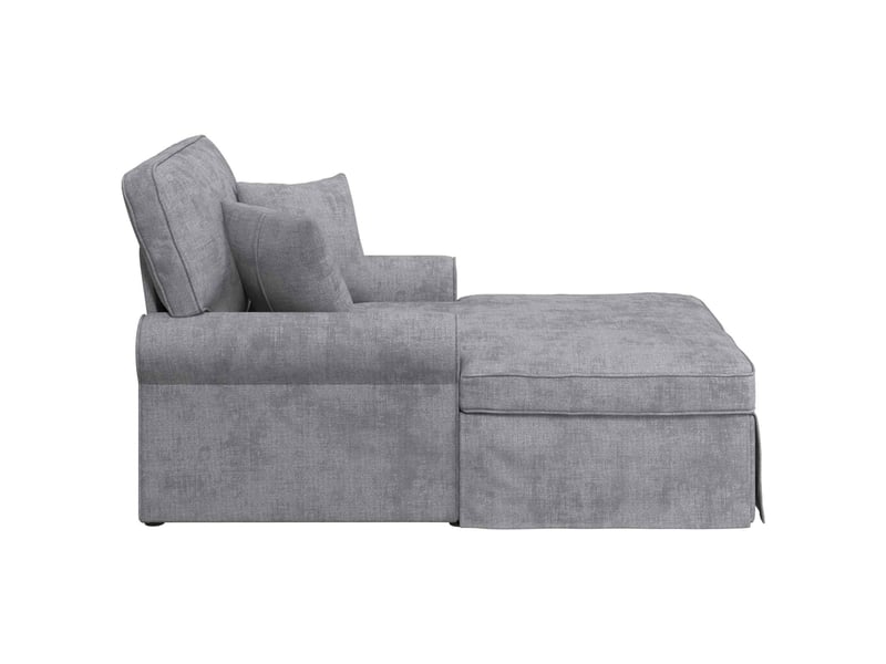  Vidaxl chaise lounge avec jupe gris clair 157 x 91 x 91 cm ares  - Conforama E