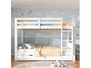 Lit superposé 2x90x200 cm REDOM coloris blanc