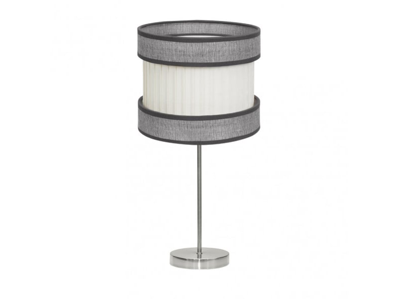  Fabrilamp home grande lampe à poser nickelée avec abat-jour gris et beige, 1 x e27, 61 cm 175571128 - Conforama A