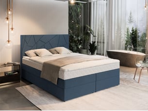 Lit avec rangement 160x200 cm <strong>MASSENO</strong> <strong></strong> coloris bleu