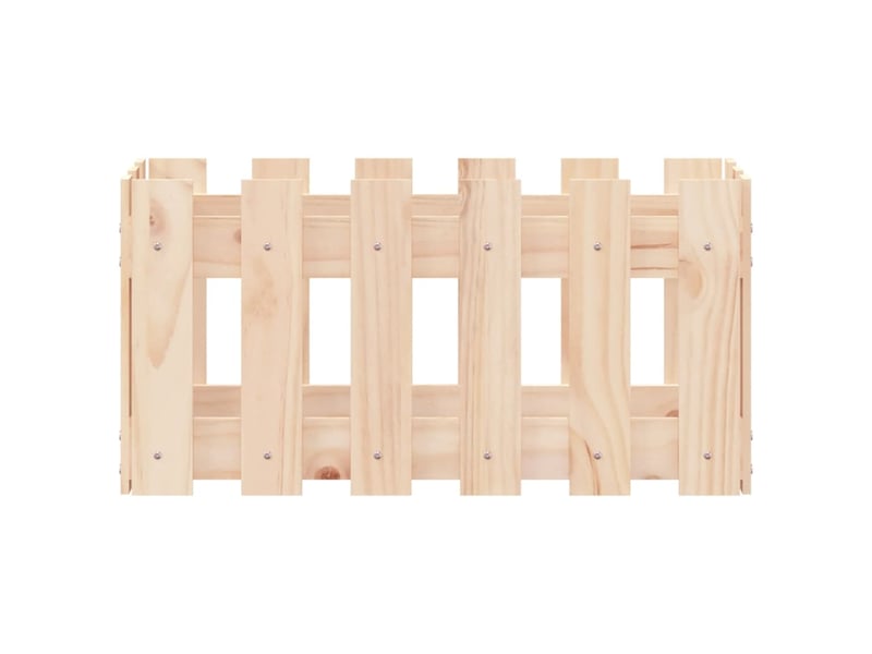  Jardinière - bac à fleurs avec design de clôture 60x30x30 cm pin massif  - Conforama E