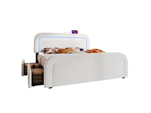 Lit avec rangement 160x200 cm VIVRYN coloris blanc