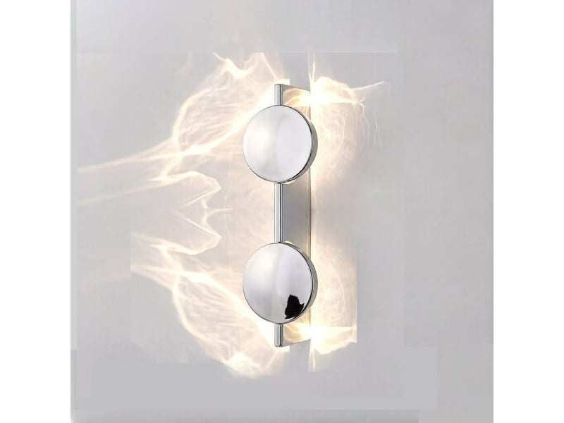  Pplique murale rotative en acier inoxydable – jeu d'ombre et lumière, pour salon, chambre et ambiance-modèle 6 - 40 cm  - Conforama A