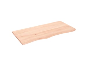 Comptoir de salle de bain, plan de travail 100x50x2 cm bois massif non traité cf65701