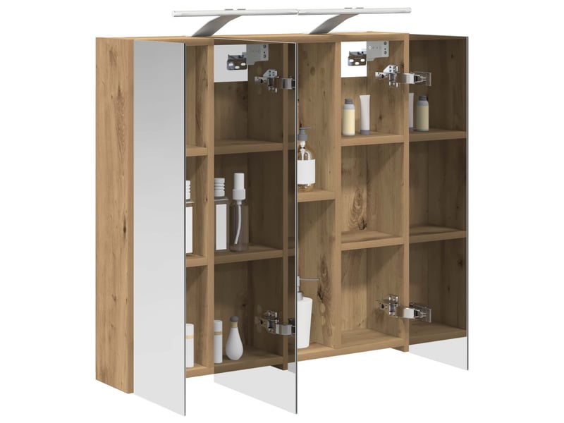 Amoire de salle de bain, meuble de salle de bain avec miroir chêne artisanal shl2893 - Conforama C