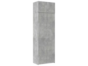 Buffet - armoire de rangement gris béton 70x42,5x225cm bois d'ingénierie