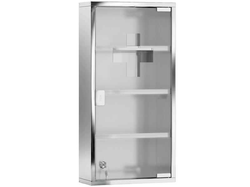  Armoire à pharmacie à quatre niveaux en acier inoxydable 30 x 12 x 60 cm  - Conforama B