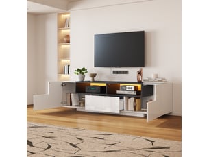 Meuble tv coloris blanc 180 cm