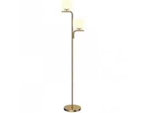 Lampadaire led 33x28x170 cm double tête métal doré