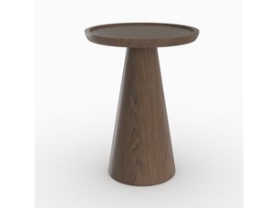 Table d'appoint en placage noyer, d40 cm-côme