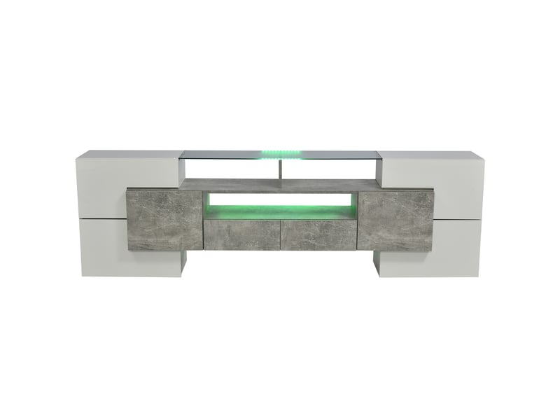  Meuble tv moderne gris avec led et rangement  - Conforama R